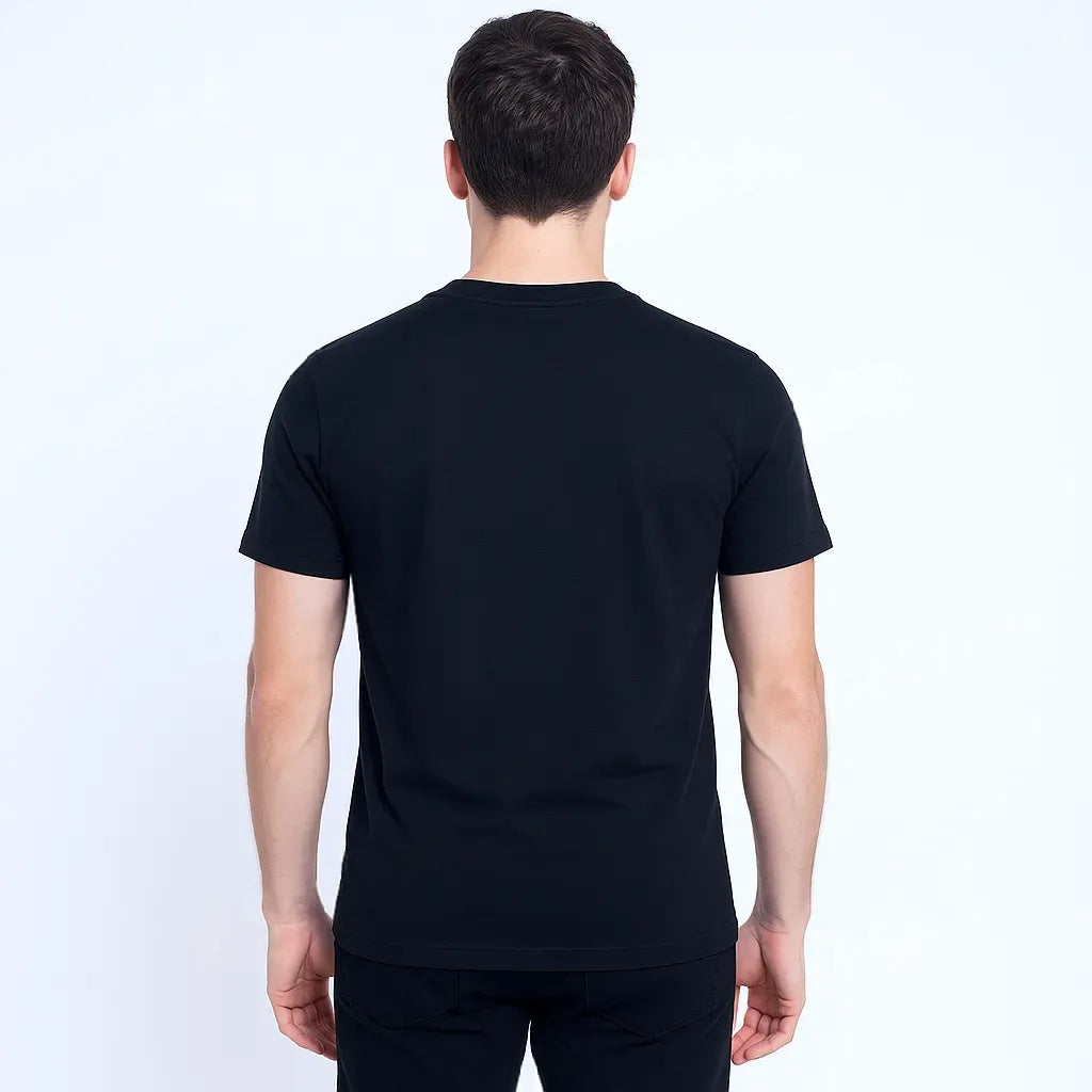 Elite Finch Men’s Solid Black T-Shirt – Soft Cotton Feel, Round Neck, Regular Fit, Made in India – Sizes L & XL