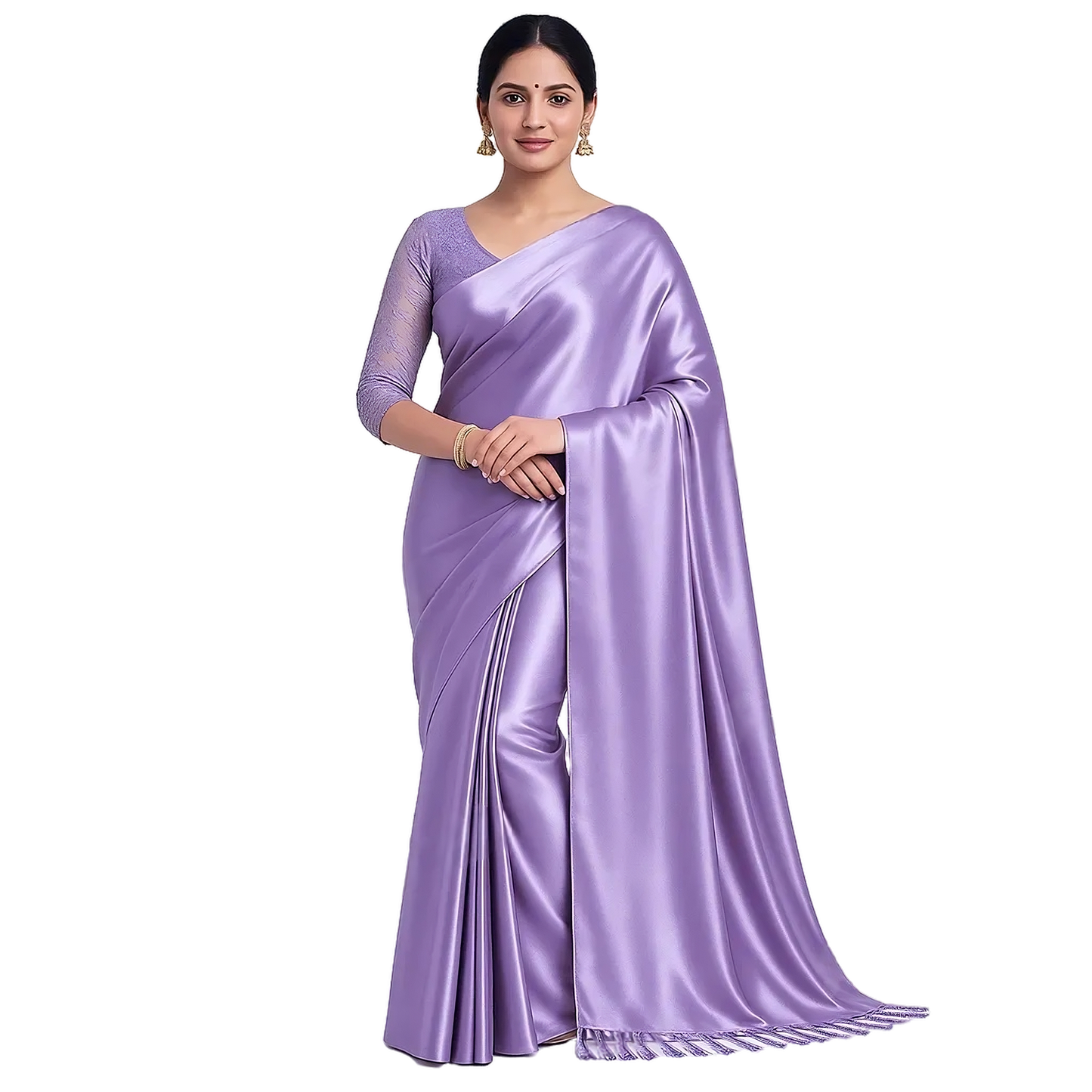Women's Satin Silk Saree with Unstitched Embroidered Net Blouse Piece | Soft & Shiny Fabric | Ethnic Party & Festive Saree for Wedding & Special Occasions