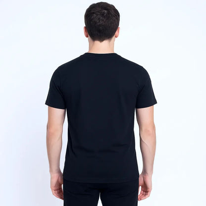 Elite Finch Men’s Solid Black T-Shirt – Soft Cotton Feel, Round Neck, Regular Fit, Made in India – Sizes L & XL