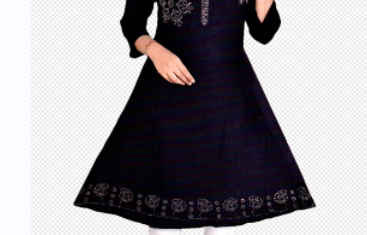 Cotton Kurti for Women | Embellished Pattern Tunic Top with 3/4 Sleeves & Round Neck | Stylish and Comfortable Wear for Office, Daily Use & Festive Occasions (Kurti Only - XL)