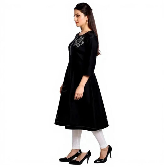Cotton Kurti for Women | Embellished Pattern Tunic Top with 3/4 Sleeves & Round Neck | Stylish and Comfortable Wear for Office, Daily Use & Festive Occasions (Kurti Only - XL)