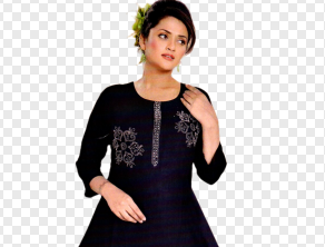 Cotton Kurti for Women | Embellished Pattern Tunic Top with 3/4 Sleeves & Round Neck | Stylish and Comfortable Wear for Office, Daily Use & Festive Occasions (Kurti Only - XL)