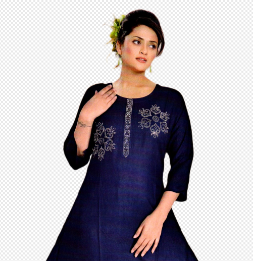 Cotton Kurti for Women | Embellished Pattern Tunic Top with 3/4 Sleeves & Round Neck | Stylish and Comfortable Wear for Office, Daily Use & Festive Occasions (Kurti Only - XL)
