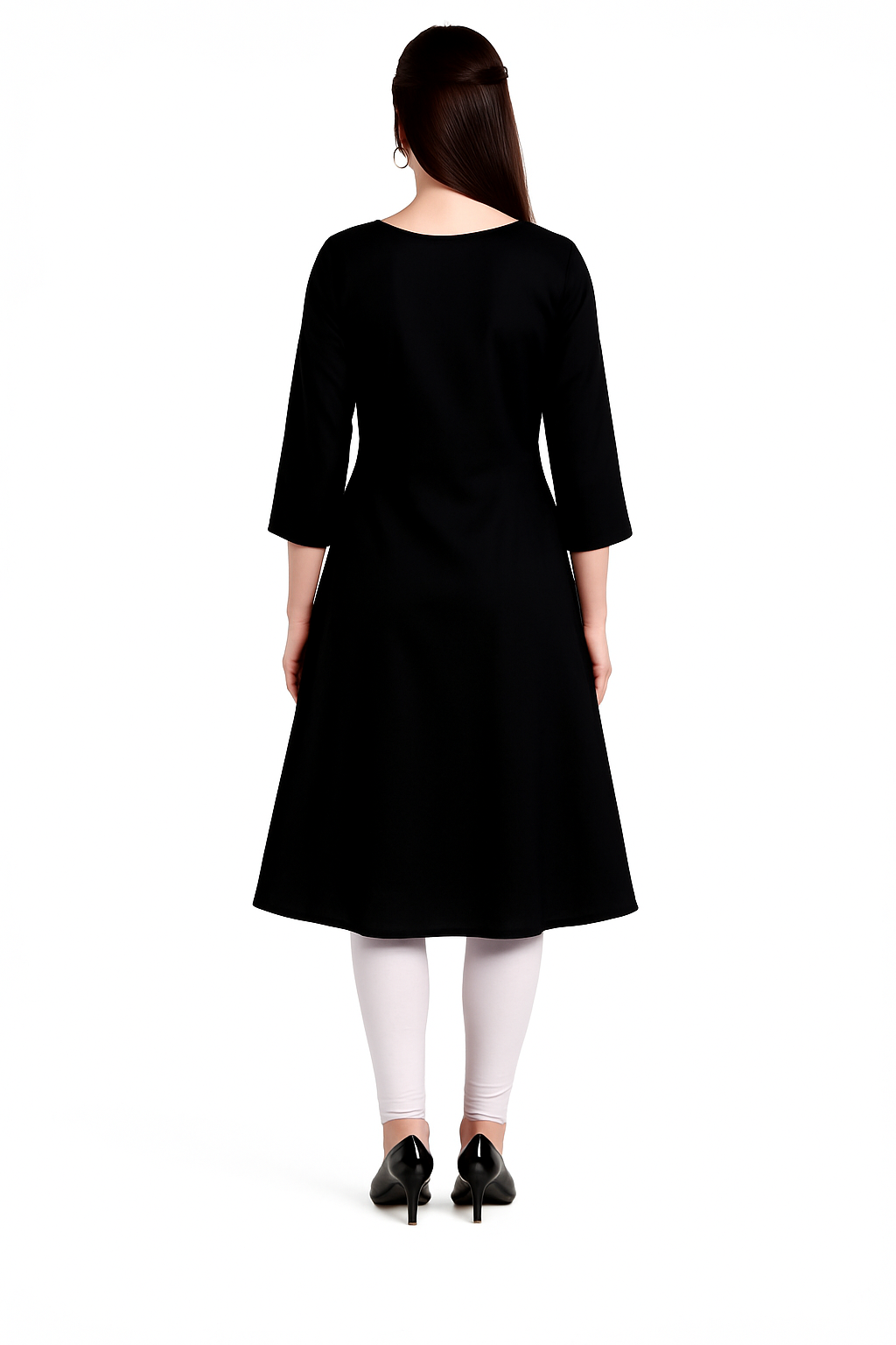Cotton Kurti for Women | Embellished Pattern Tunic Top with 3/4 Sleeves & Round Neck | Stylish and Comfortable Wear for Office, Daily Use & Festive Occasions (Kurti Only - XL)