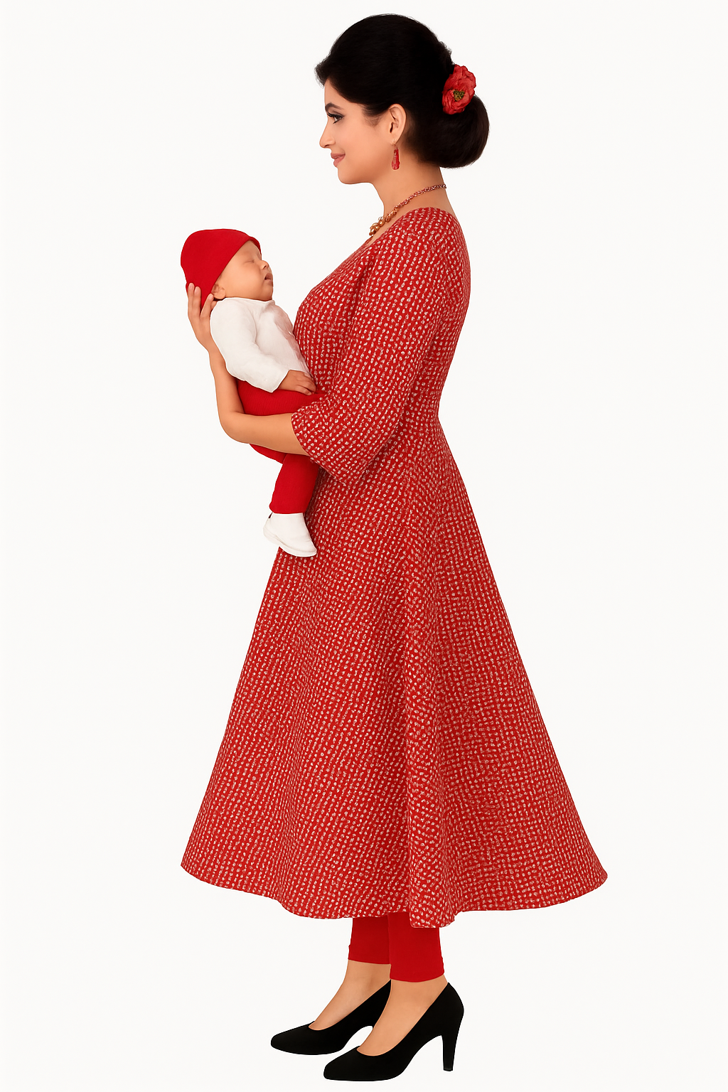 Maternity Feeding Kurta for Women | Cotton Blend Nursing Dress with Concealed Vertical Zippers for Easy Breastfeeding | Comfortable and Stylish Pregnancy Wear - XL & XXL