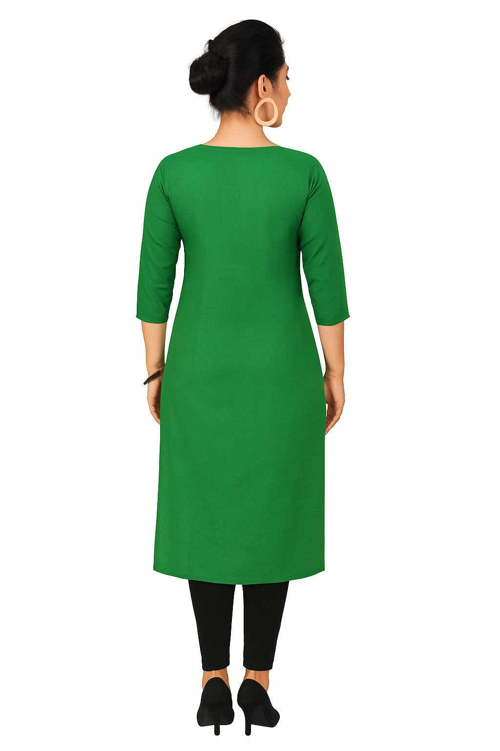 Cotton Kurti for Women | Embellished Pattern Tunic Top with 3/4 Sleeves & Round Neck | Stylish and Comfortable Wear for Office, Daily Use & Festive Occasions (Kurti Only - XL)