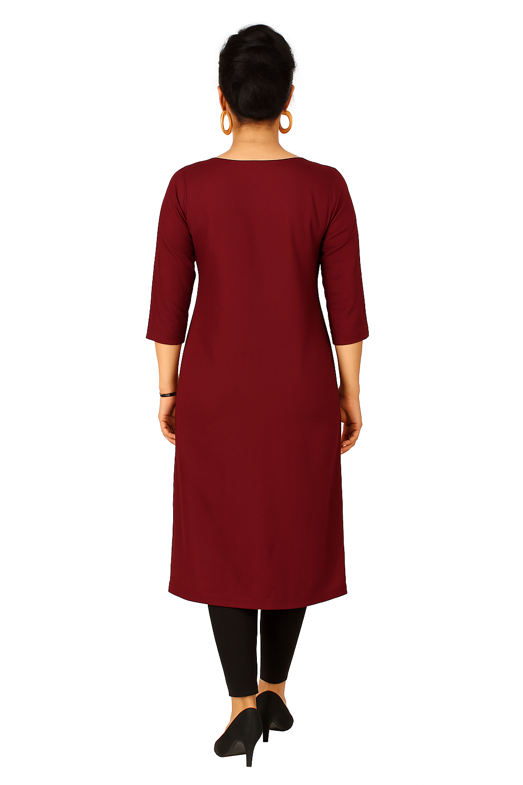 Cotton Kurti for Women | Embellished Pattern Tunic Top with 3/4 Sleeves & Round Neck | Stylish and Comfortable Wear for Office, Daily Use & Festive Occasions (Kurti Only - XL)