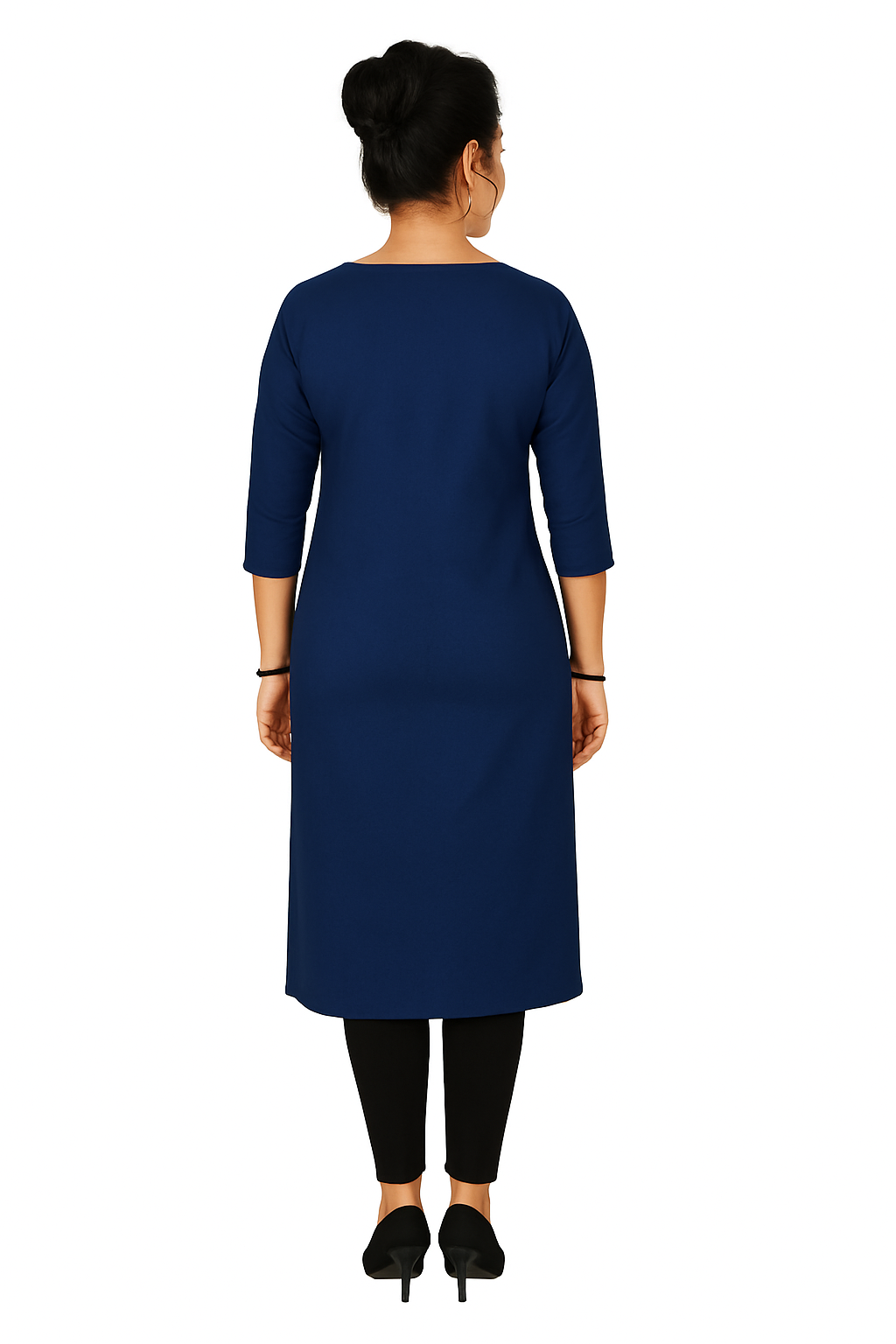 Cotton Kurti for Women | Embellished Pattern Tunic Top with 3/4 Sleeves & Round Neck | Stylish and Comfortable Wear for Office, Daily Use & Festive Occasions (Kurti Only - XL)