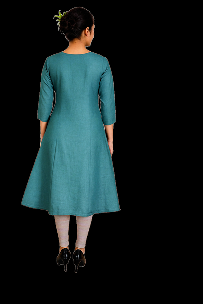 Cotton Kurti for Women | Embellished Pattern Tunic Top with 3/4 Sleeves & Round Neck | Stylish and Comfortable Wear for Office, Daily Use & Festive Occasions (Kurti Only - XL)